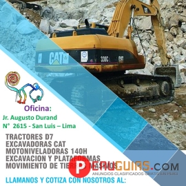 Tractores Excavadoras Descolmataciones obras Emergencia Perú